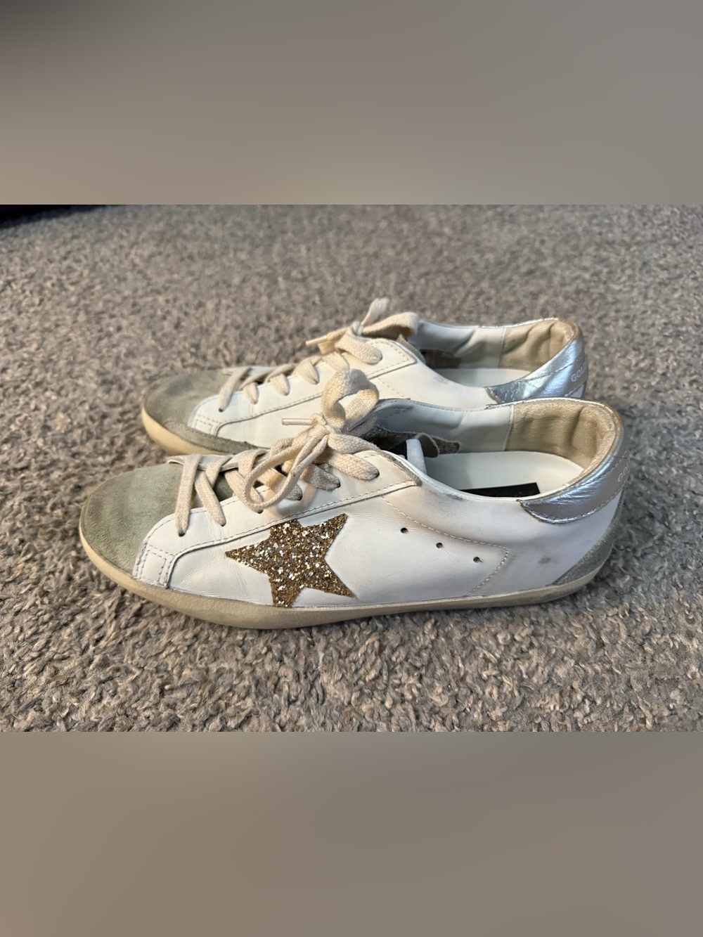 Authentic Golden Goose White Leather Sneakers